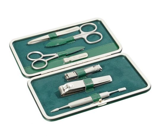 МАНИКЮРНЫЙ НАБОР ИЗ 7 ПРЕДМЕТОВ В КОЖАНОМ ЧЕХЛЕ ЗЕЛЕНЫЙ T&H