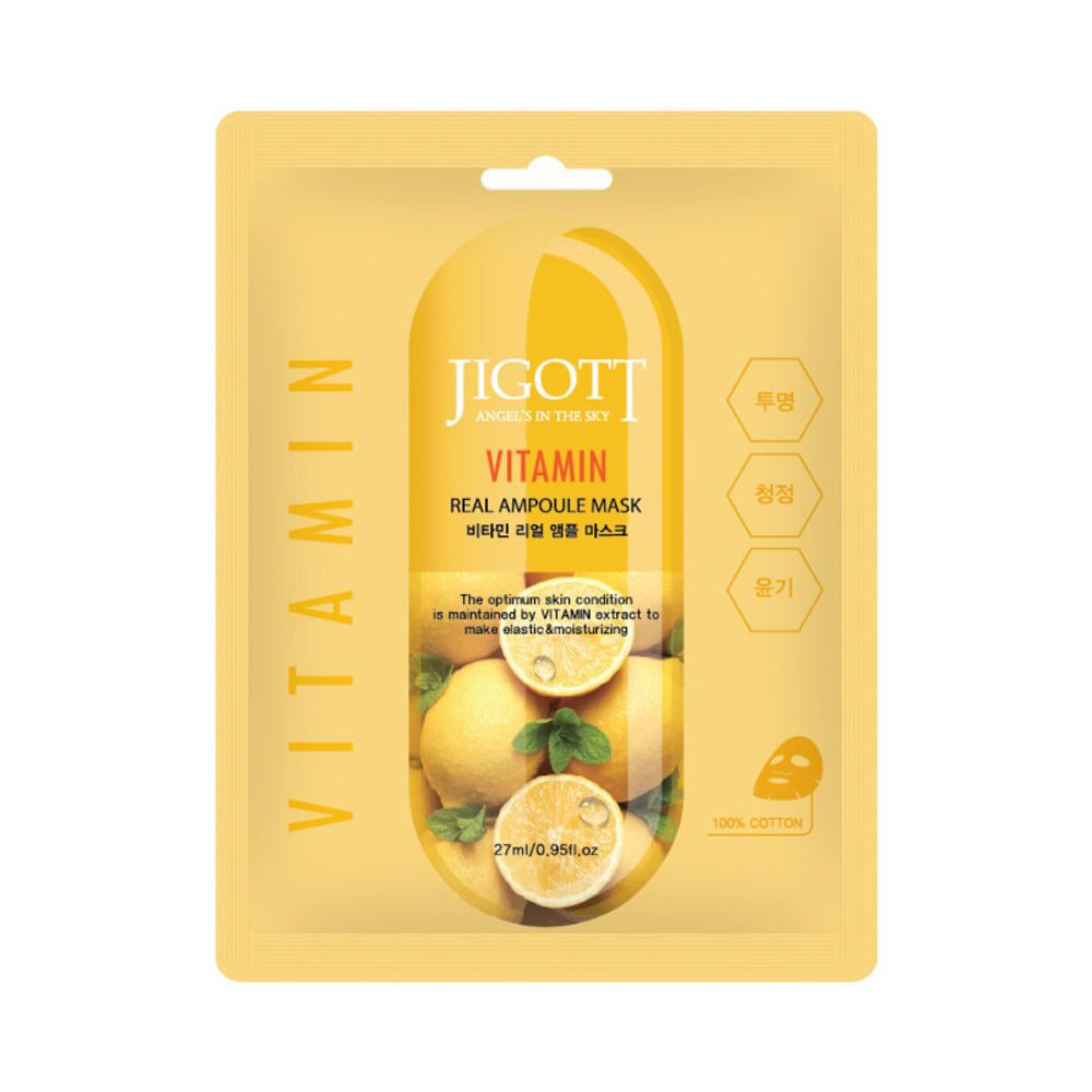 Маска для лица Jigott Vitamin Real Ampoule Mask тканевая с Витаминами 27 мл