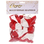 Воздушные шары 50 шт, 10»/25см «Любовная серия», Красный/белый