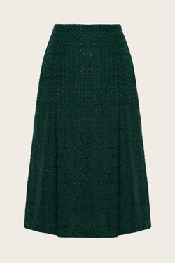 Зеленая твидовая юбка-миди "Эдит"