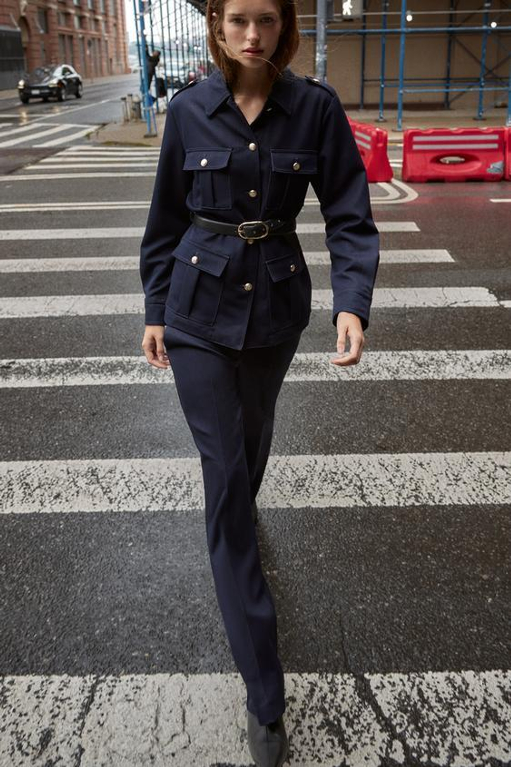 ZARA БРЮКИ ПРЯМОГО КРОЯ, МОРСКОЙ СИНИЙ