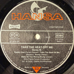 Виниловая пластинка Boney M. ‎– Take The Heat Off Me LP