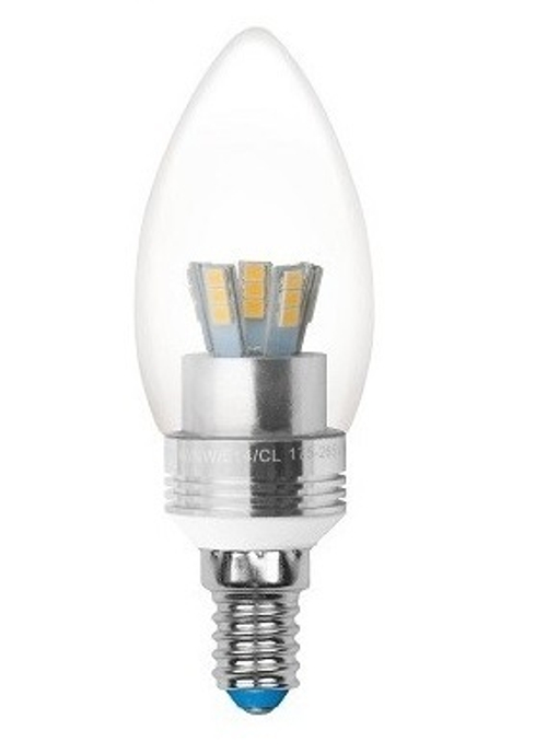 LED-C37P-5W/WW/E14/CL ALC02SL Лампа светодиодная пятилепестковая. Форма свеча, прозрачная колба. Материал корпуса алюминий. Цвет свечения теплый бел