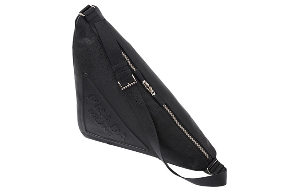 PRADA Large Leather Triangle Shoulder Bag