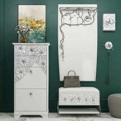 Вешалка настенная Терра (без зеркала) Айс Античное Серебро