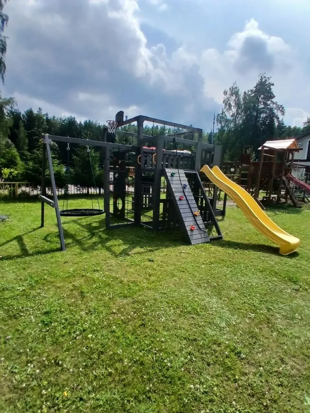 Детская площадка Савушка КУБ-5 (Серый) с подушками