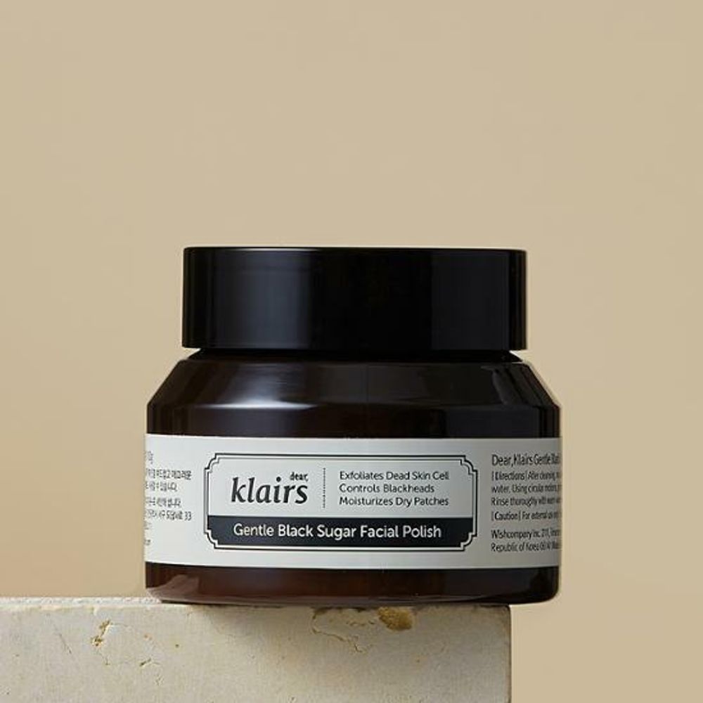 DEAR, KLAIRS Сахарный скраб для лица Gentle Black Sugar Facial Polish (110 мл)