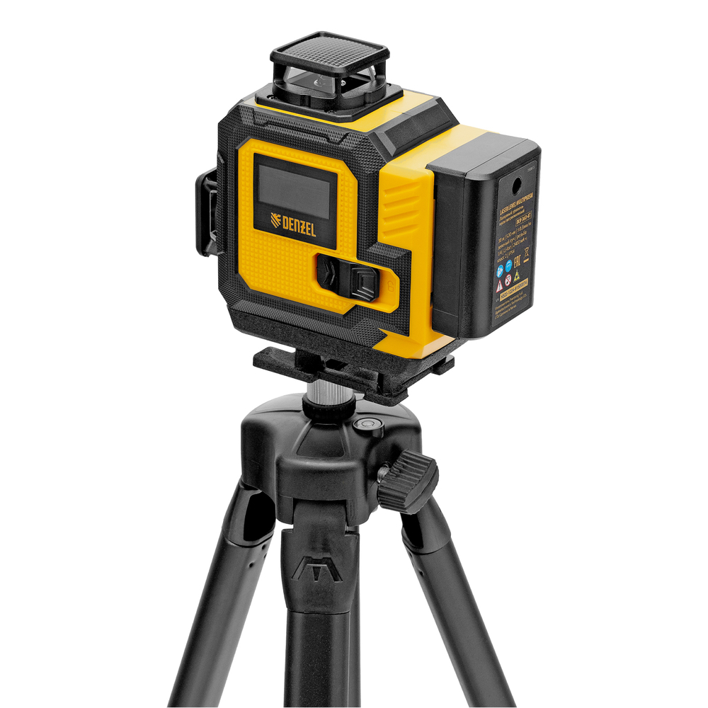 Лазерный уровень мультипризменный DLV 360-4T, 30 м, зеленый луч, Li-Ion 2,4 Aч, штатив// Denzel
