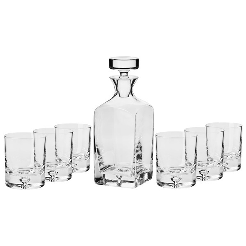 Набор графин 0.75л и 6 стаканов для виски 250мл Krosno Легенда подарочная коробка