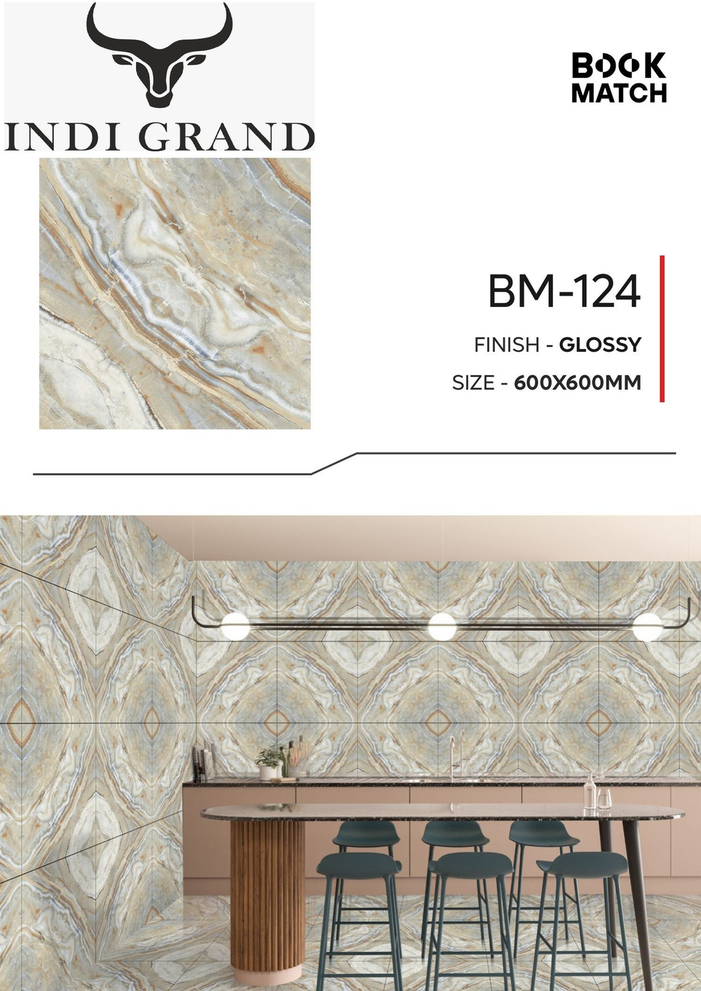 Керамогранит Book Match BM-124 60х60