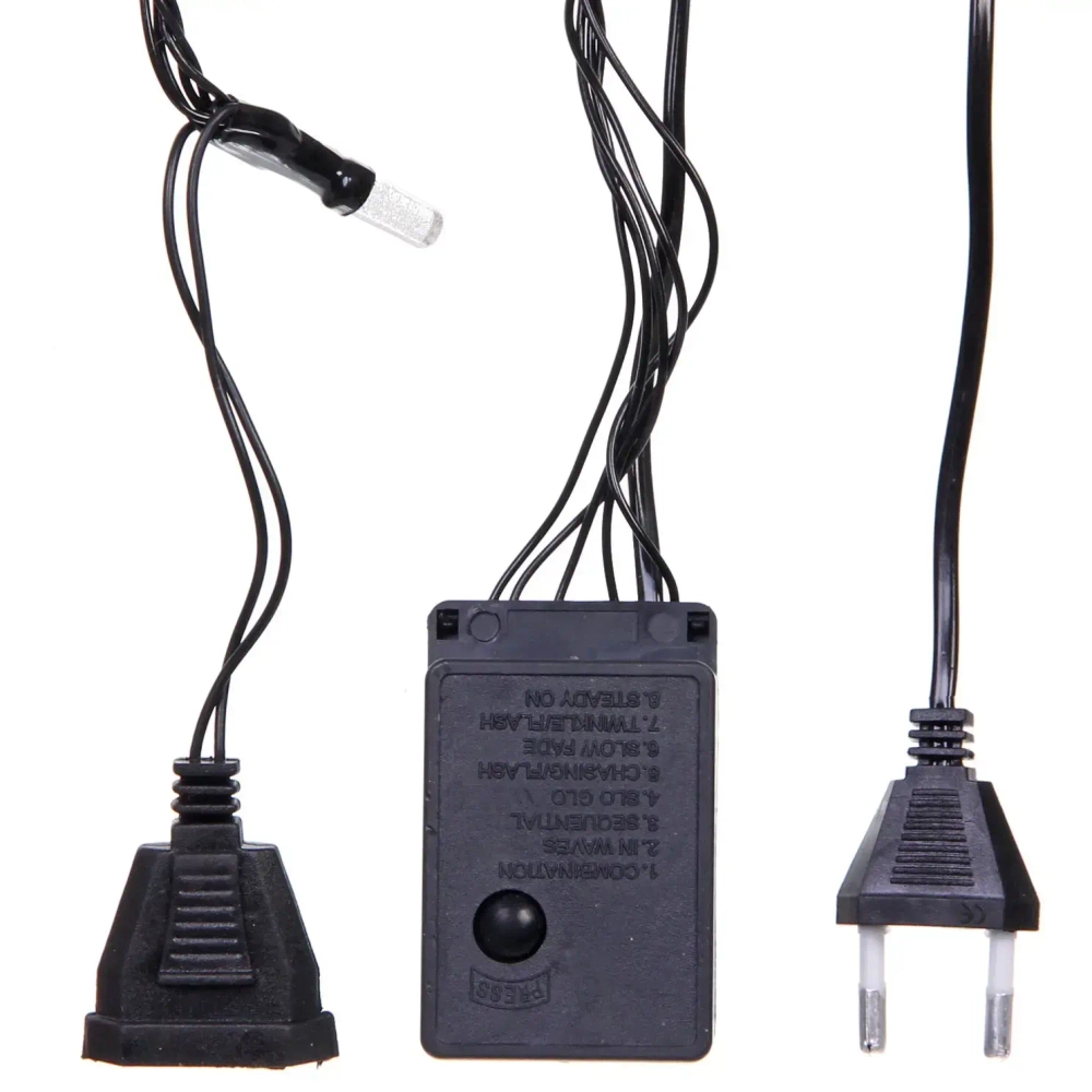 Гирлянда для дома НИТЬ «Хрусталь» 8 м 50 ламп LED, черный пров,IP-40. 8 режимов, Мультицвет (возможность соединения)