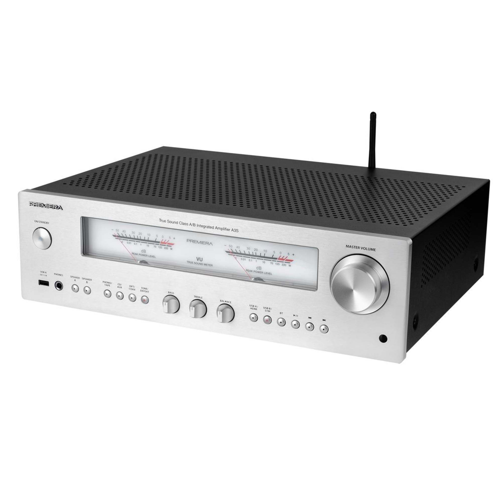 Premiera A3S Silver — интегральный стереоусилитель класса AB с сетевым проигрывателем