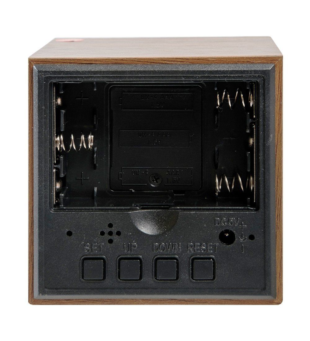 ЯЛ-07-01/ 1 Часы электронные мал. (коричневое дерево с красной подсветкой)