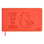 Еженедельник 2025г. А6, 87*150ммм, Феникс+ Виннер коралловый, кож.зам, тиснение, ляссе, 64л