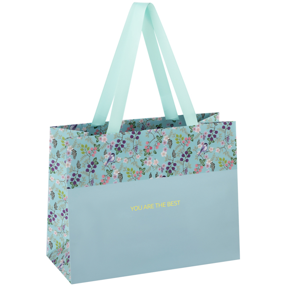 Пакет подарочный 23*18*10см MESHU "Pastel blue", отд. фольгой, матовая ламинация