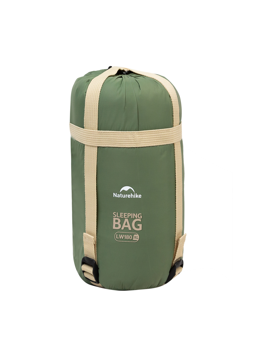 Спальный мешок летний Naturehike LW180, зеленый (NH21MSD09), молния слева