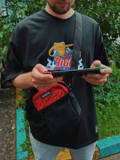 Сумка ТАЙНА L через плечо крас.-чер./вопросы