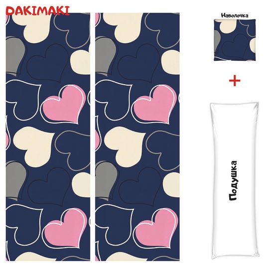 Дакимакура подушка сердечки и валентинками арт. 0024