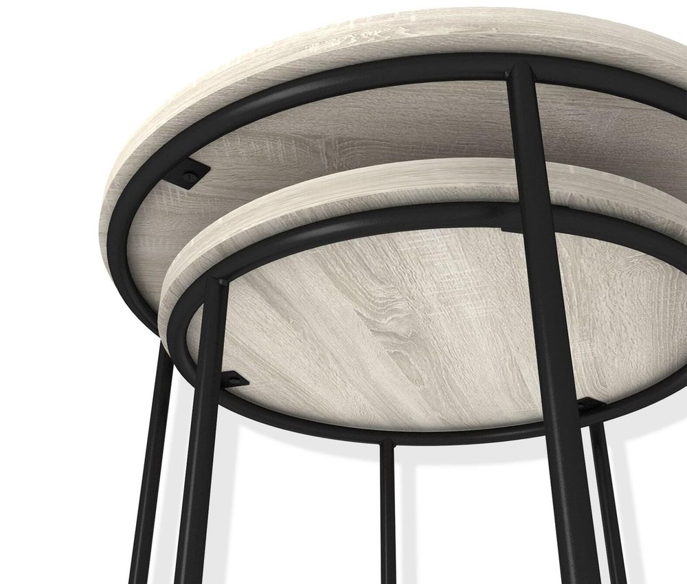 Столик журнальный Sheffilton SHT-CT7 ЛДСП/металл (Дуб беленый/Черный муар)