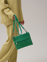 Замшевая сумка Deboro 3017 зеленый изумруд