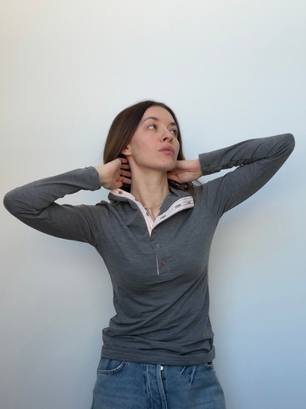 Лонг со стойкой серый шерстяной