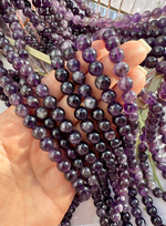 Нить бусин из аметиста с узором 8мм, гладкие