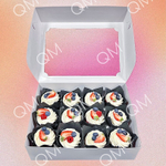 Коробка под капкейки с окошком 350*250*100 мм (12) (белая) целлюлозный картон с односторонним мелованным покрытием, премиум, 10шт