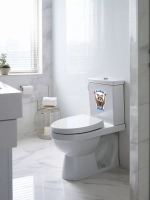 Наклейка с енотом на унитаз прикол Не забудь смыть