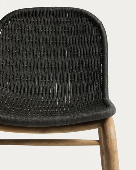 Комплект садовой мебели Sori стол и 6 стульев Alipa из акации и графитовой веревки