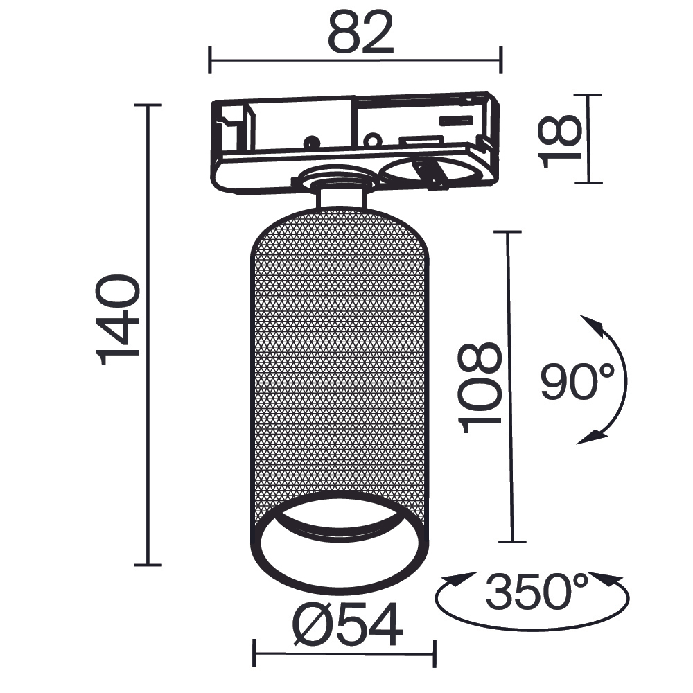 Трековый светильник Technical TR089-1-GU10-BMG