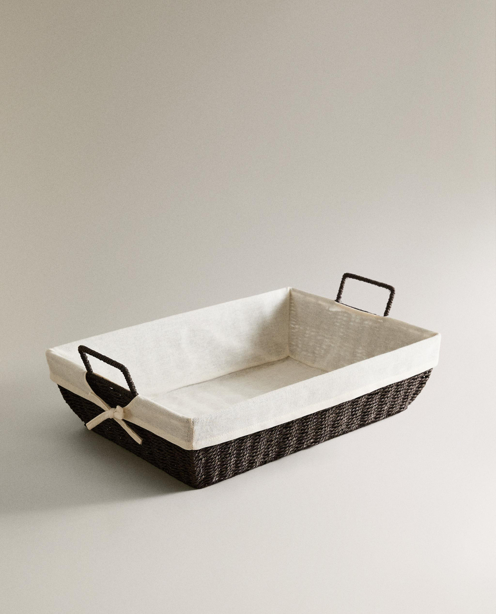 Zara Home Корзина из плетёной бумаги, цвет бежевый, 58 см