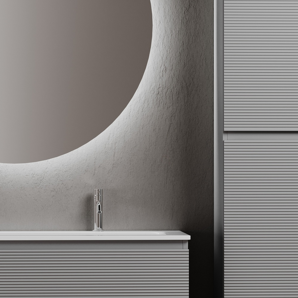 Тумба подвесная под раковину Sancos Folk, Ergraut soft 1195х445х500