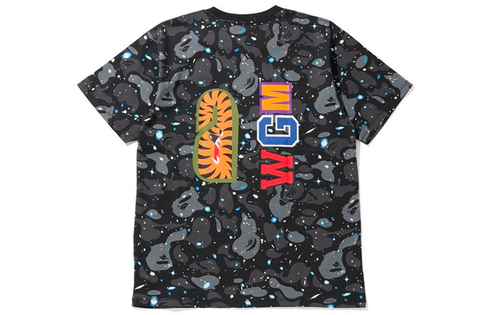 A Bathing Ape Space Camo Shark Tee черный