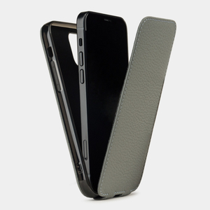Чехол для iPhone 12/12Pro из кожи теленка серого цвета