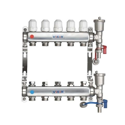 ViEiR Коллекторная группа из нерж. стали 1" х 3/4" 9 выходов VR115-09A
