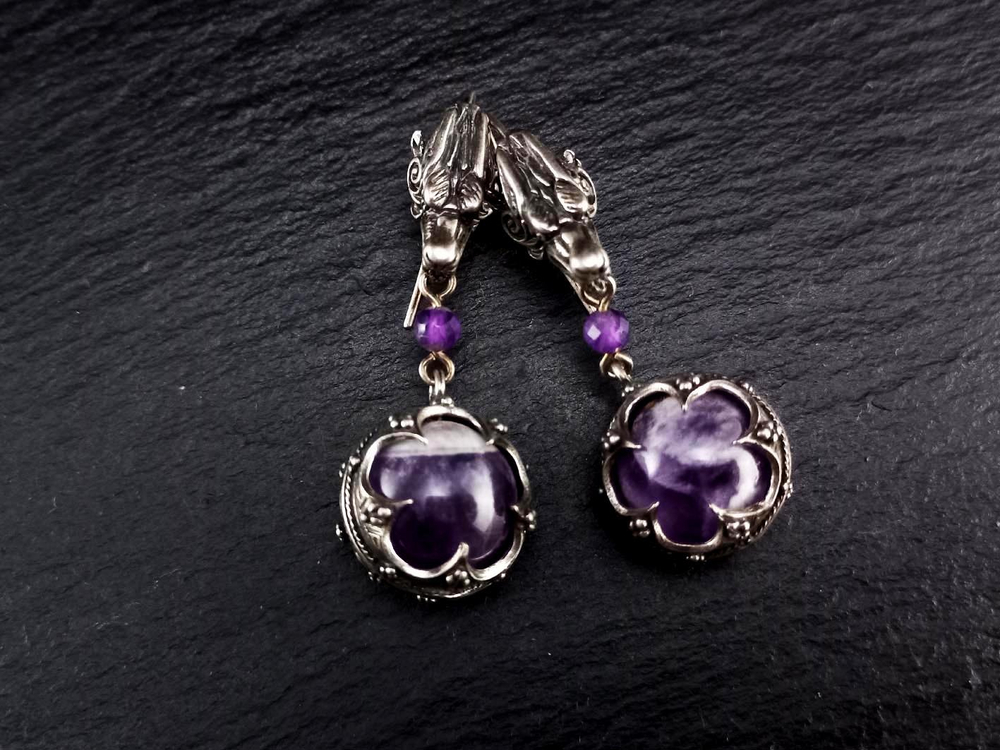 Серьги "Готланд с волками" длинные