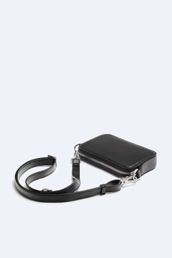 ZARA ЧЕХОЛ ДЛЯ МОБИЛЬНОГО ТЕЛЕФОНА, С ПЛЕЧЕВЫМ РЕМНЕМ, ЧЕРНЫЙ