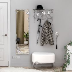 Вешалка настенная Monstera Deliciosa (Монстера) Античное серебро