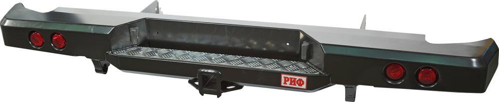 Бампер силовой задний VW Amarok с квадратом под фаркоп и фонарями РИФ