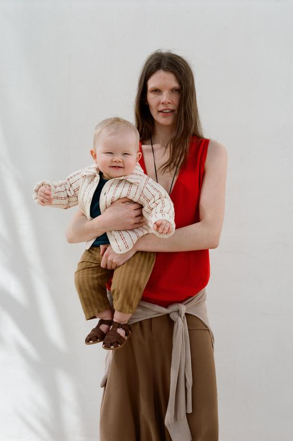 ZARA БРЮКИ BAGGY В ПОЛОСКУ, КАРАМЕЛЬНЫЙ