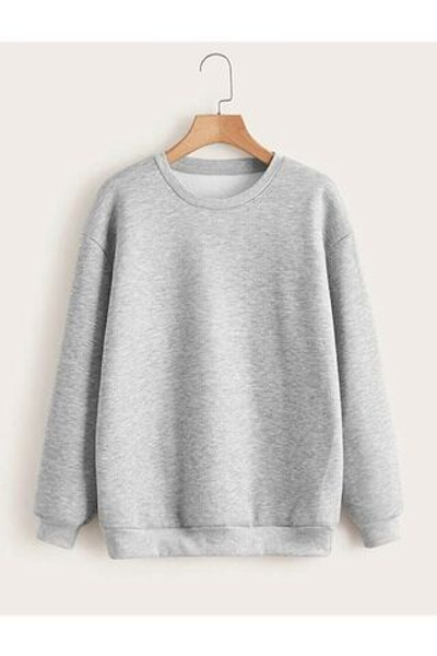 Универсальные бренды унисекс серая однотонная толстовка большого размера