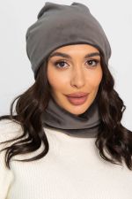 Комплект шапка шестиклинка и снуд (серая) ШШС7-23М LT Collection