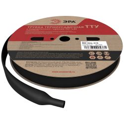 Термоусадочная трубка ЭРА NO-224-315 ТТУ нг-LS 16/8 чёрная рулон 100 м | Термоусадочная трубка (ТУТ)