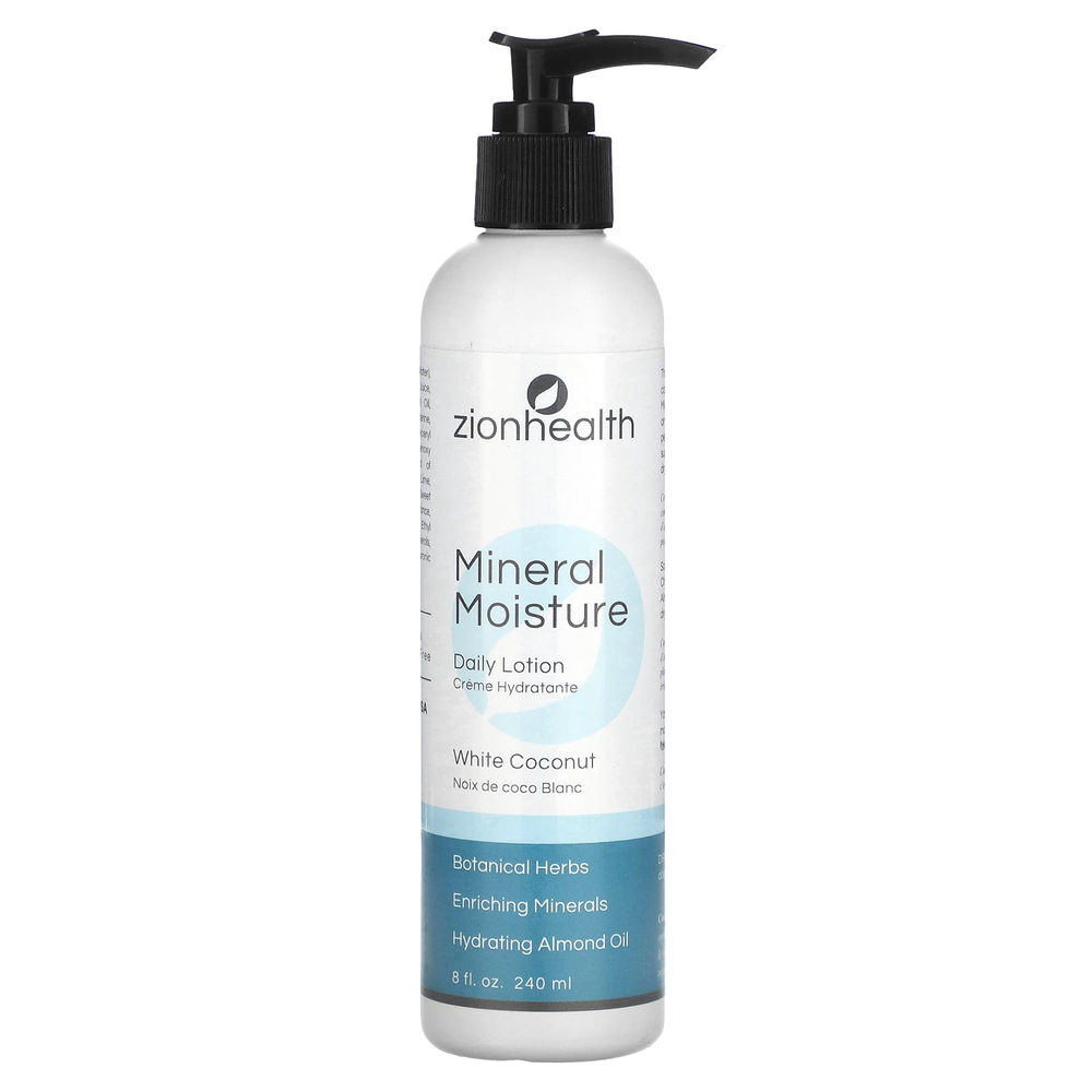 Zion Health, Mineral Moisture, ежедневный лосьон, белый кокос, 240 мл (8 жидк. унц.)