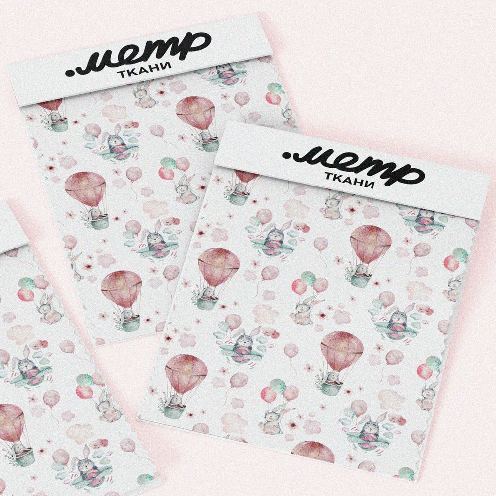 Ткань барби воздушные шары и зайцы