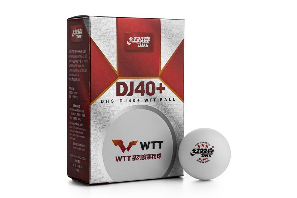 DHS DJ40+ 3*** WTT ITTF 6 Balls (seam)