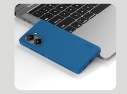 Усиленный защитный чехол синего цвета от Nillkin для Xiaomi Poco X7 Pro, серия Super Frosted Shield Pro