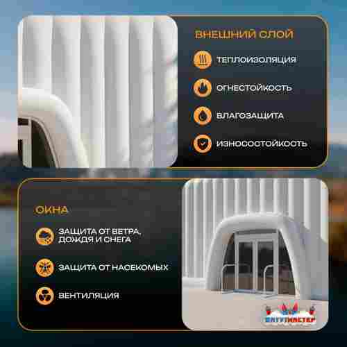 Пневмокаркасный куб «Форт» 10×10×6 м — из ПВХ, для выставок, фестивалей и торговых зон