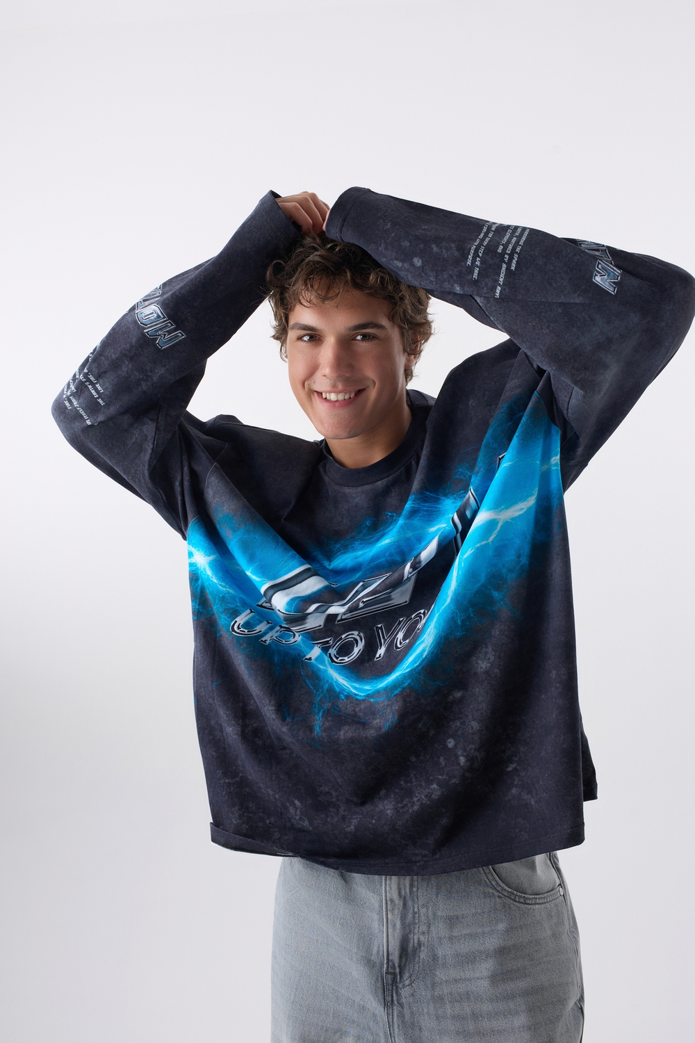 Лонг мужской Oversize с пич эффектом Sport