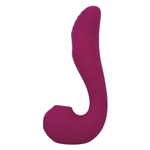 Бордовый вакуум-волновой вибратор 3-в-1 с язычком Calypso